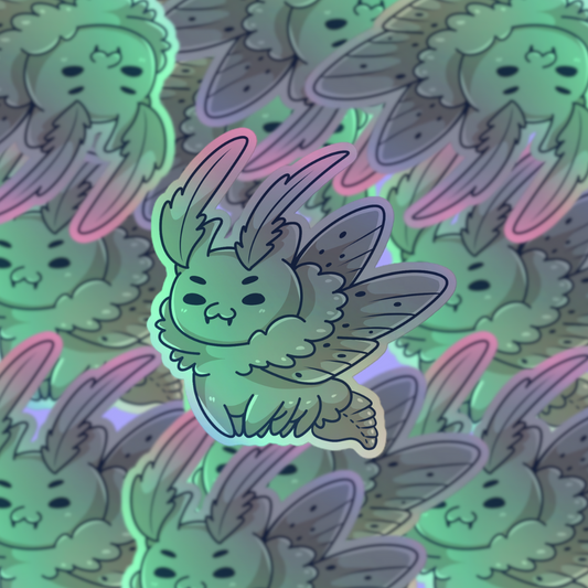 Adorable Mothman - Holographic Vinyl Sticker