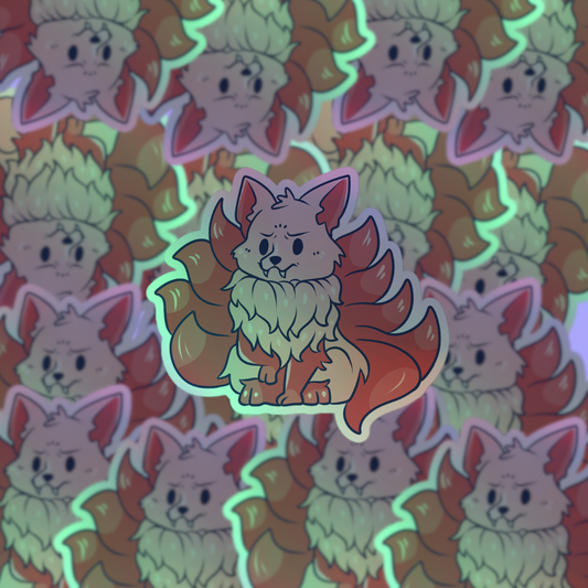 Adorable Kitsune - Holographic Vinyl Sticker