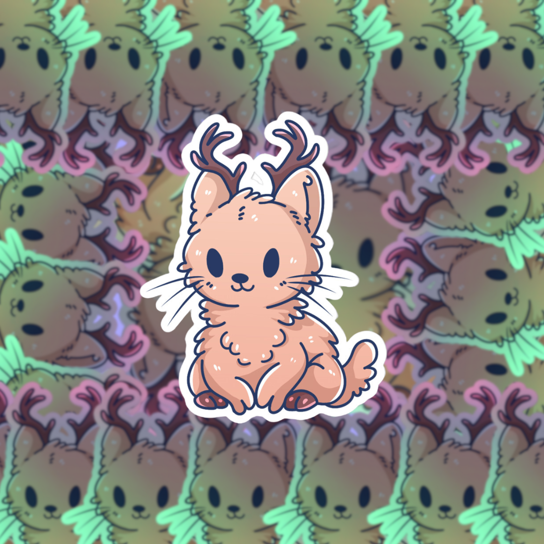 Adorable Jackalope - Glossy Vinyl Sticker