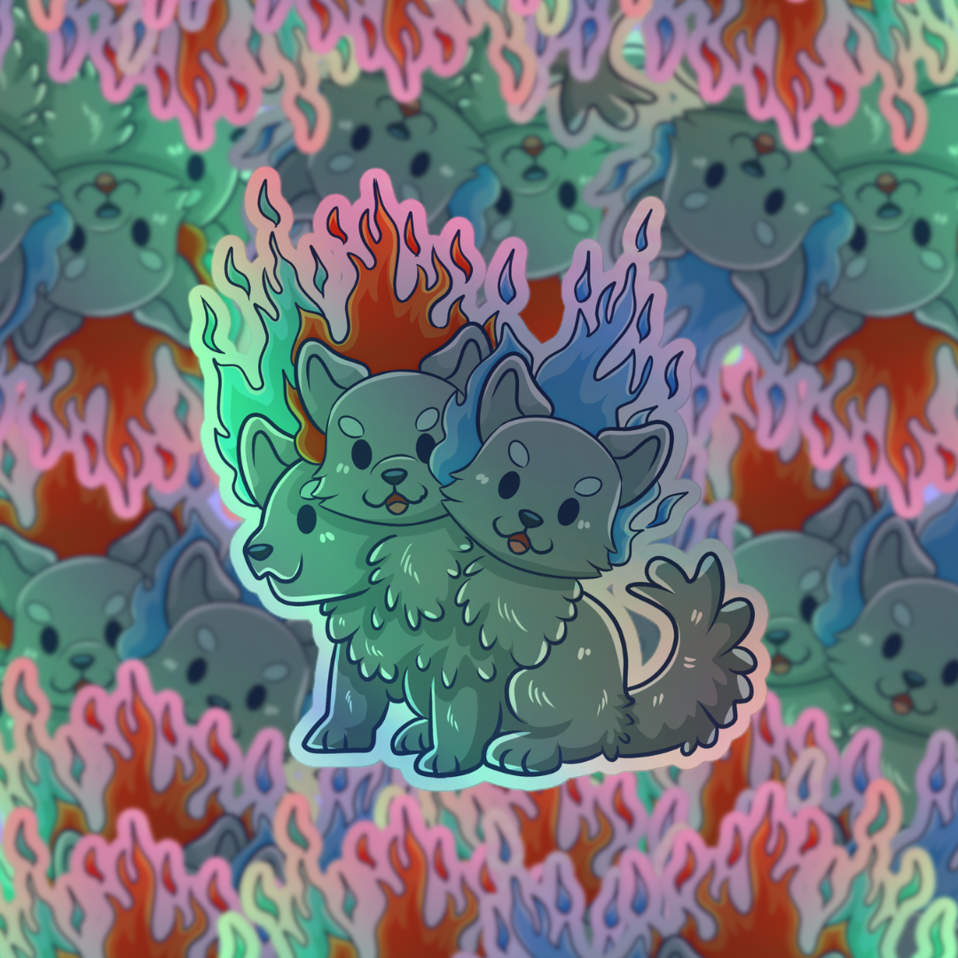 Adorable Cerberus - Holographic Vinyl Sticker