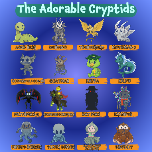 Adorable Cryptid Sticker Mega Listing - Glossy Finish