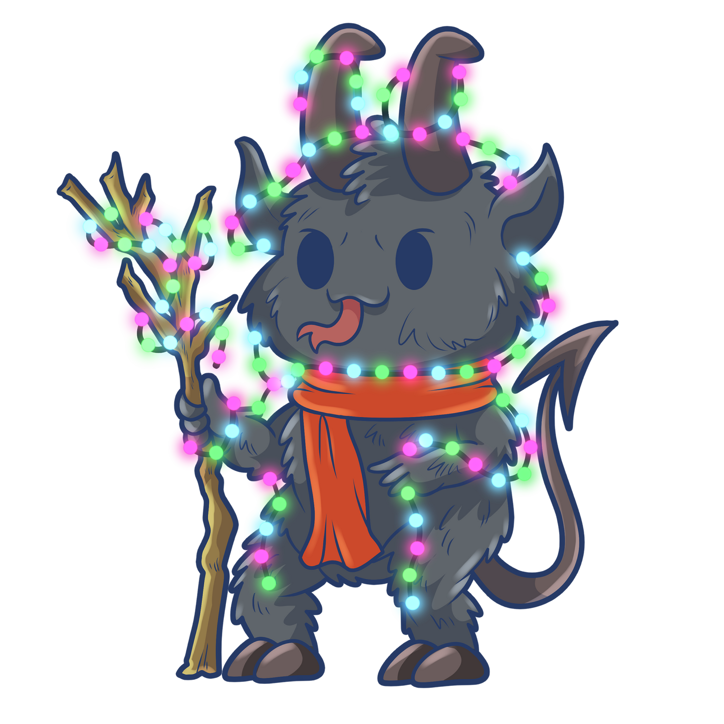 Adorable Krampus - Glossy | Holographic | Matte Vinyl Sticker