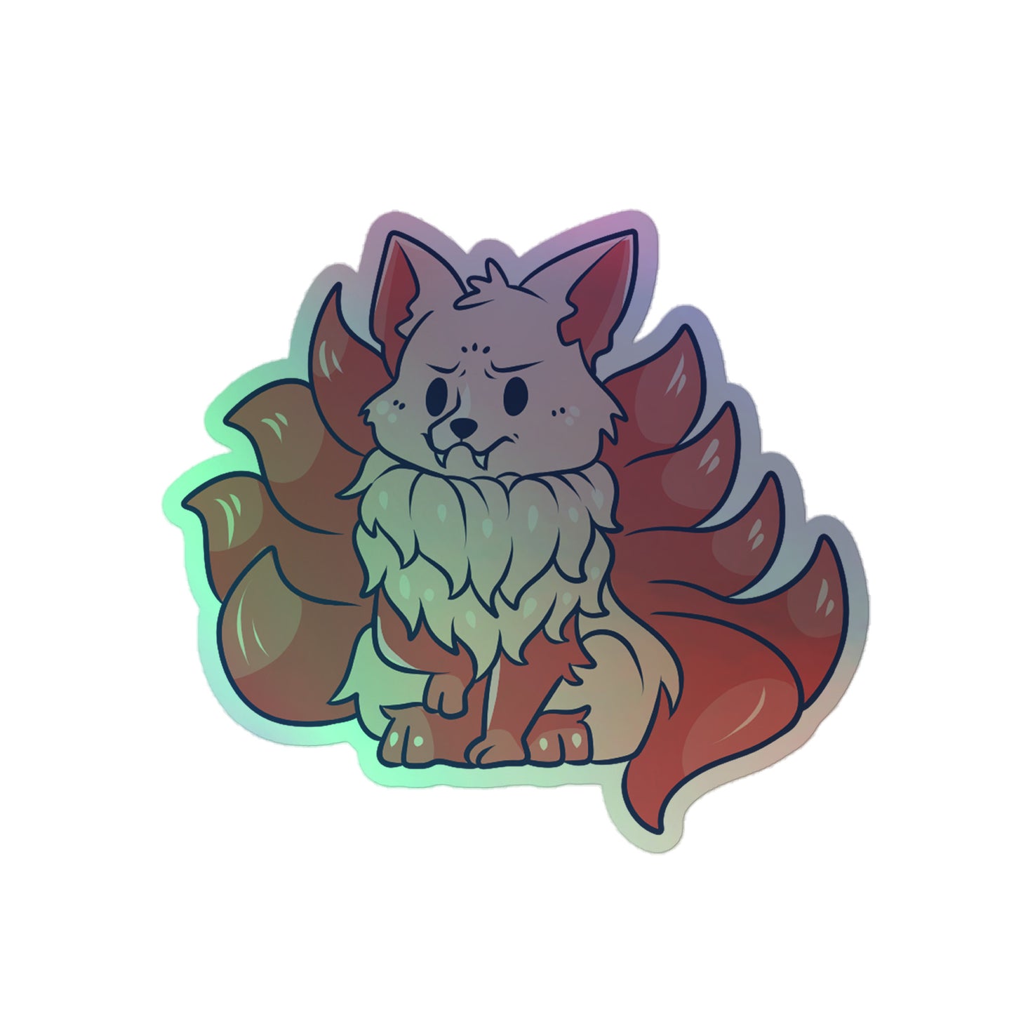 Adorable Kitsune - Holographic Vinyl Sticker