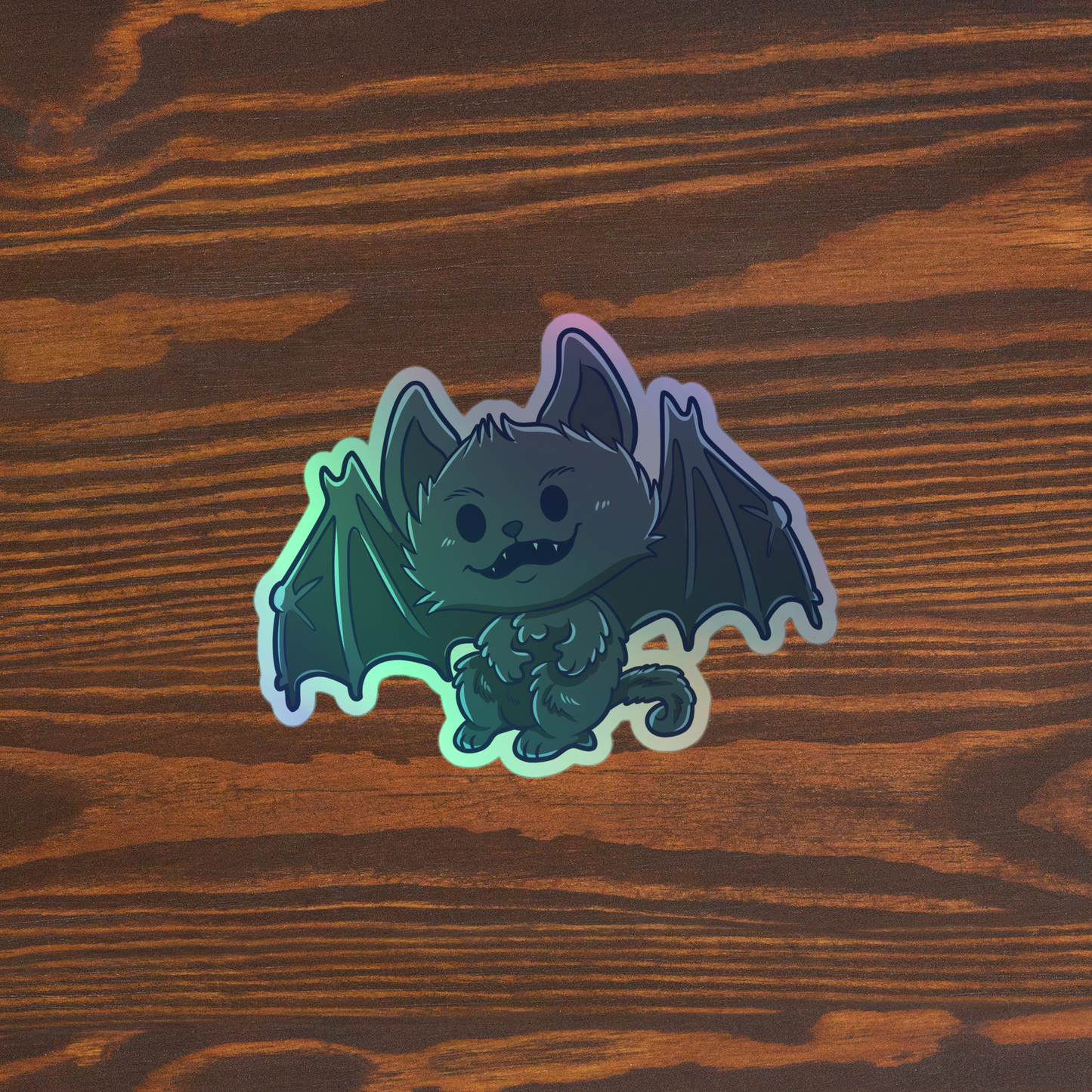 Adorable Batsquatch - Holographic Vinyl Sticker