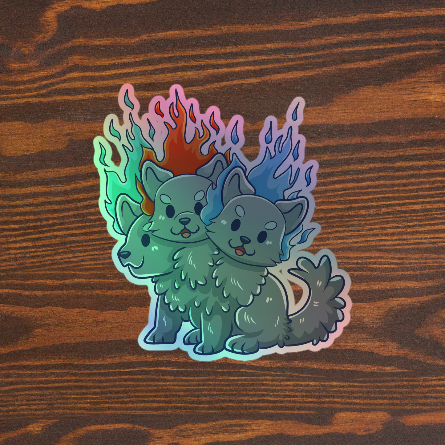 Adorable Cerberus - Holographic Vinyl Sticker